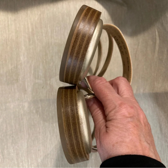 NATURALIZER Sz 8.5 Silver Gold Copper Metallic Strappy Slip On Sandals NEW - Picture 5 of 10